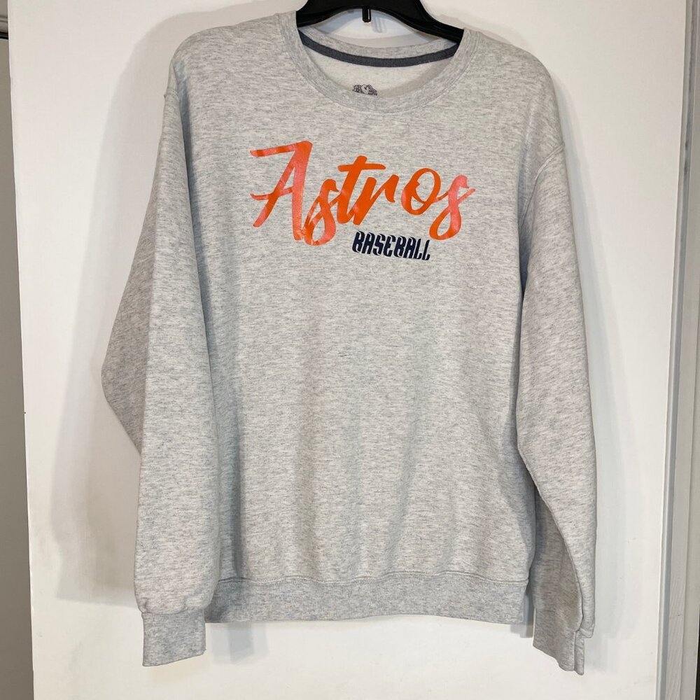 Houston Astros Sweatshirt Gray Long Sleeve Size Medium 
